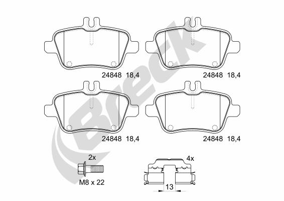 Set placute frana,frana disc 24848 00 704 00 BRECK